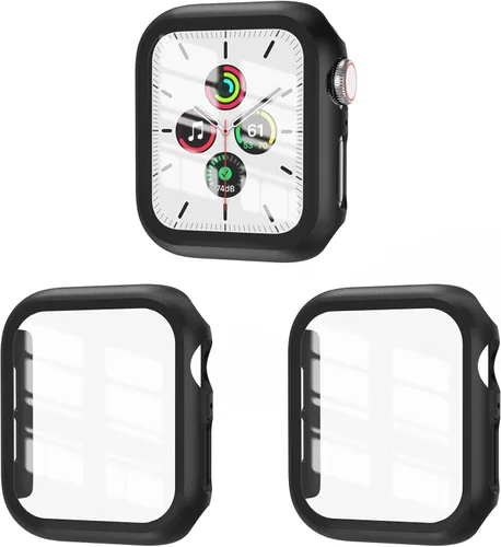 Miniatura 9 de Juego de 3 fundas compatibles con Apple Watch SE 3 Series 6/5/4 de 40 mm con protector de pantalla de vidrio templado, cubierta protectora