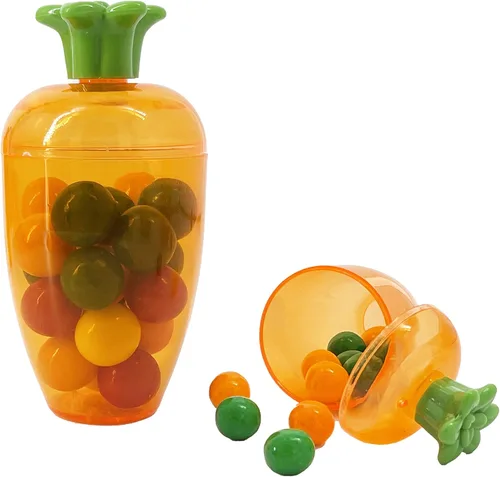 Miniatura 4 de The Dreidel Company 6 huevos de Pascua vacíos de plástico de 4 pulgadas con forma de zanahoria rellenables, huevos de zanahoria de plástico naranja