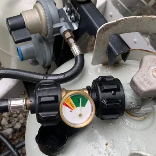 Miniatura 6 de Indicador de nivel de tanque de propano para tanques de 20 libras, medidor de presión de propano con detector de fugas para parrilla de gas BBQ, RV