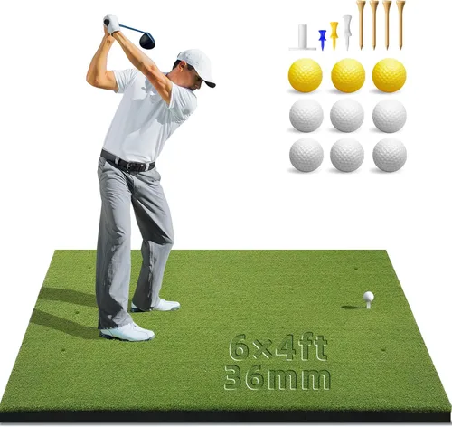 Miniatura 10 de Bltend Golf Mat: 5x4ft & 5x5ft Heavy-Duty Golf Hitting Mats Practice Outdoor/Indoor, Elite Dense Artificial Turf Matt Training Aid for