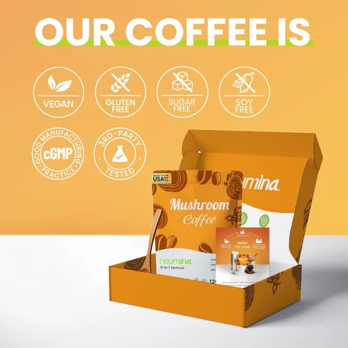 Miniatura 7 de Neumina Café de hongos 6 en 1, café energético con 6 hongos adaptogénicos