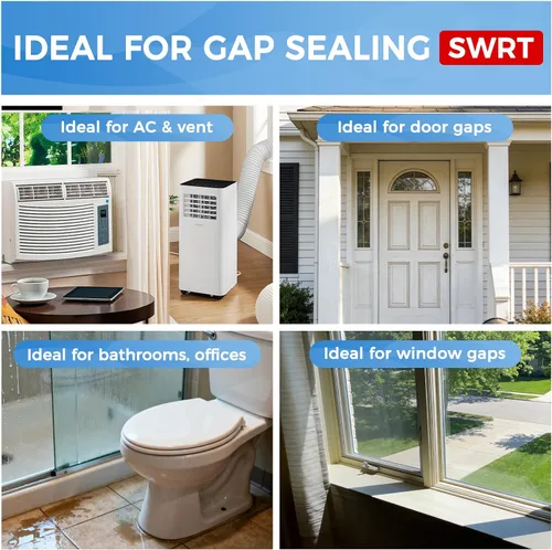 Miniatura 8 de SWRT 2 pulgadas x 27 metros 8 mil Cinta transparente resistente para sellado de ventanas, sin residuos, aislamiento de ventana para invierno