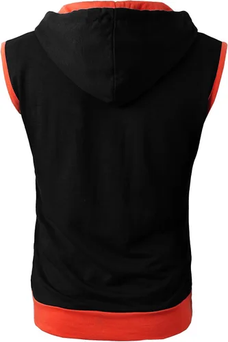 Miniatura 3 de H2H - Chaleco con capucha para hombre, estilo casual, ajustado, ligero, sin mangas y con cremallera
