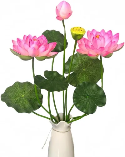 Ramos de flores artificiales de seda realistas de seda de 24 pulgadas, para decoración del hogar, boda, fiesta, arreglo floral (rosa oscuro)
