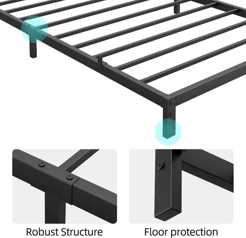 Miniatura 5 de IDEALHOUSE Base de cama individual de 6 pulgadas, no necesita somier, plataforma de metal resistente de perfil bajo con listones de acero