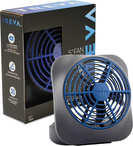 Miniatura 2 de O2COOL - Circulador de aire para escritorio de 5 pulgadas, portátil, con batería FA