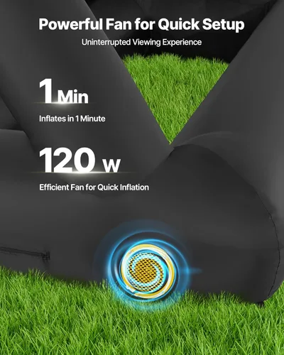 Miniatura 3 de VEVOR Pantalla de proyector inflable de 14 pies, pantalla de cine inflable para exteriores con soplador de aire de 120 W, pantalla de proyección