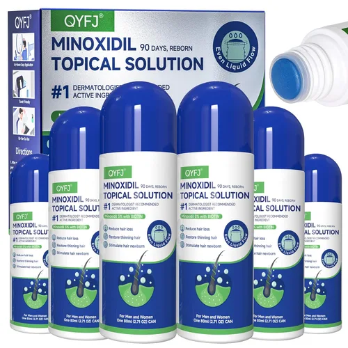 Miniatura 8 de Paquete de 3 sueros de minoxidil al 5% para hombres y mujeres, minoxidil para el crecimiento de la barba y el cabello (infusión de biotina)