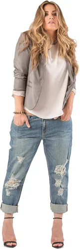 Miniatura 4 de Standards & Practices Pantalones de mezclilla elásticos para mujer de talla grande, Azul