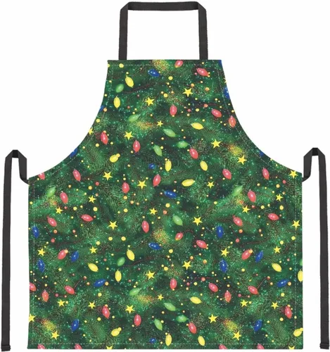 Miniatura 29 de Dreaweet Delantal de cocina unisex con cuello ajustable de Navidad