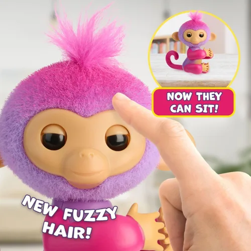 Miniatura 5 de Fingerlings 2023 NUEVO mono bebé interactivo reacciona al tacto – más de 70 sonidos y reacciones – Charli (púrpura)