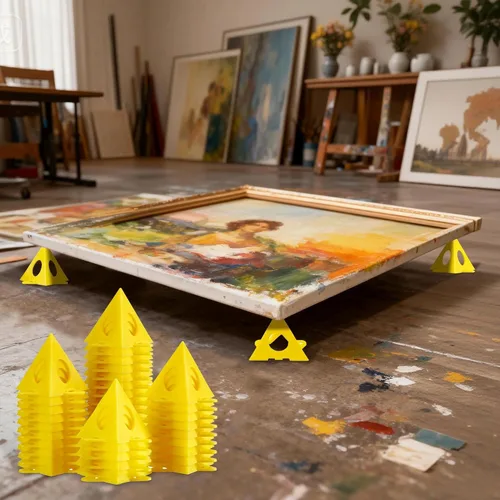 Miniatura 9 de KATA Soportes piramidales para pintores: 36 piezas de pirámides de pintura para puertas de gabinetes, pintura y vertido, mini trípodes de pintura