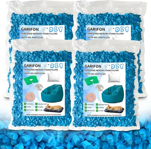 Miniatura 24 de Relleno de saco de frijoles Garifon, 9.1 kg de relleno de espuma viscoelástica triturada, relleno para silla de saco de frijoles, relleno de saco