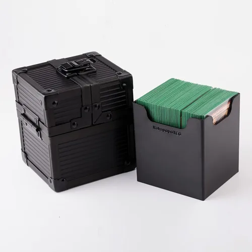 Miniatura 3 de Caja de cubierta de metal negro caja de dados para protector de cubierta de almacenamiento tarjetas comerciales TCG Ultra Pro manga MTG Magic FaB
