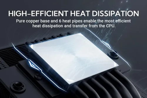 Miniatura 2 de ID-COOLING IS-67-XT Negro Enfriador de CPU de Bajo Perfil de 67mm de Altura 6 Tubos de Calor Enfriador de Aire de CPU para HTPCs, ITX
