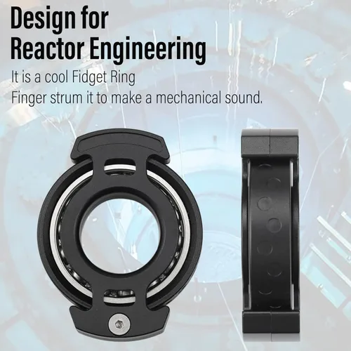 Miniatura 4 de FREELOVE Metal Ring Fidget Toys for Men Adults, Aluminum Alloy, Chain Bike Sound Anxiety Ring, Nuclear Reactor Design with 6804 Ball Bearing Finger