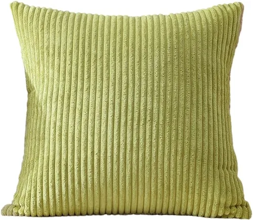 Miniatura 9 de Artscope Fundas de almohada de pana a rayas acogedoras súper suaves decorativas cuadradas, fundas de cojín para sofá, dormitorio, decoración
