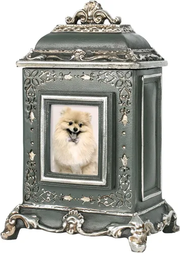 Miniatura 9 de AELS Urna de mascotas caja de memoria para recuerdos con ranura para fotos, urnas conmemorativas para perros para cenizas, urnas de cremación