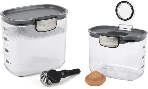 Progressive International ProKeeper+ Juego de recipientes de almacenamiento de alimentos de plástico transparente herméticos para la cocina con