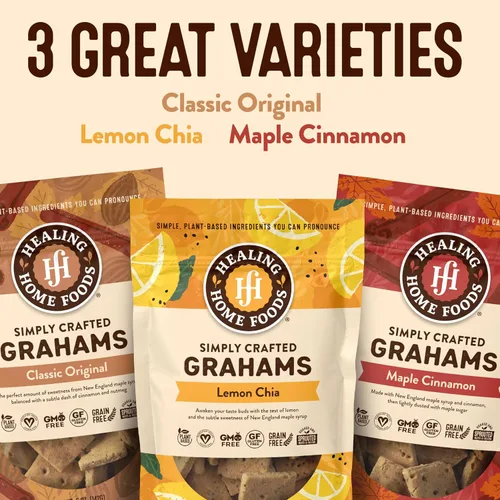 Miniatura 7 de Healing Home Foods Galletas Graham clásicas horneadas, sin gluten, hechas con harina de almendras, jarabe de arce orgánico y canela orgánica