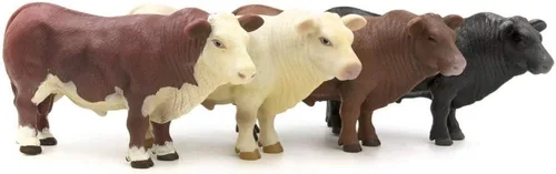 Miniatura 3 de Little Buster Toys Angus Bull Figura de ganado Angus negro a escala 1:16 Exhibición realista de granja y rancho Regalo de coleccionista listo