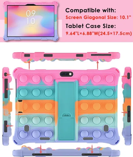 Miniatura 3 de DETUOSI Winsing 10 - Funda de silicona compatible con Dragon Touch Notepad K10, funda universal para tablet de 10 pulgadas, funda protectora Negro