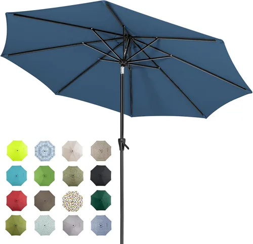Miniatura 21 de Tempera Patio Market Outdoor Table Umbrella with Auto Tilt and Crank, Large Sun Umbrella with Sturdy Pole & Fade Resistant Canopy, Easy to Set Verde