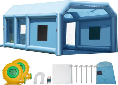 Miniatura 15 de VEVOR - Carpa inflable para pintar con pistola de 13x10x9 pies, cabina de pulverización inflable, carpa de pistola de pintura para automóviles