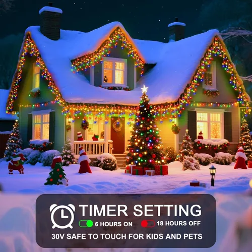 Miniatura 4 de Luz de hielo de 49 pies para exterior, 480 luces LED de Navidad para exteriores, iluminación de hielo de Navidad con 11 modos y temporizador