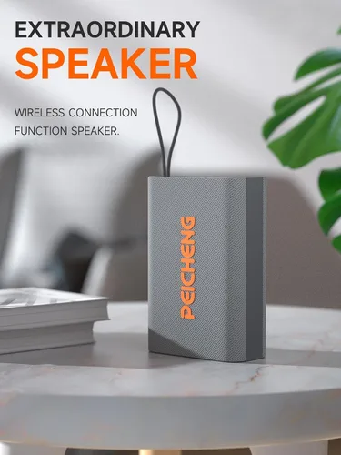 Miniatura 2 de PEICHENG Altavoz, Altavoces Bluetooth inalámbricos portátiles, Sonido estéreo fuerte impermeable con luces RGB, emparejamiento TWS, tiempo de Gris