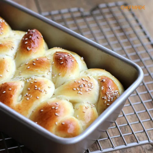 Miniatura 5 de CHEFMADE Molde rectangular para pan de 2 libras, antiadherente oblonga para pan y carne para hornear al horno (dorado champán)