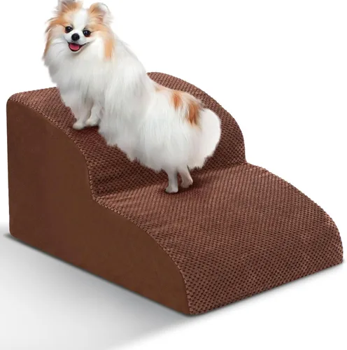 Miniatura 17 de Escaleras para Perros para Perros Pequeños - Rampa de Espuma de Alta Densidad, Pasos Extra Anchos para Mascotas con Fondo Antideslizante para Camas