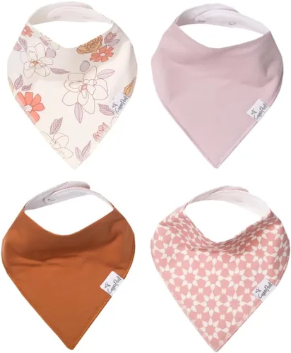 Miniatura 30 de Copper Pearl Baby Bibs 4 Pack, Printed Bandana Drool Bibs for Baby Girl & Boy, Soft Cotton Drooling Teething Bibs Claire
