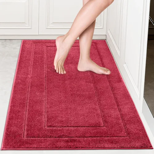 Miniatura 34 de PURRUGS Juego de 2 alfombras de cocina lavables a máquina (24 x 35.5 + 24 x 59 pulgadas), alfombras de pasillo de cocina antideslizantes y Marrón
