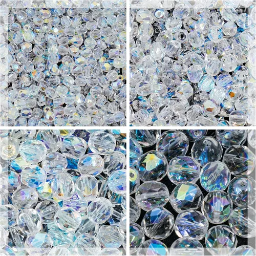 Miniatura 37 de 0.88 oz de mezcla azul y púrpura de cuentas checas facetadas y pulidas al fuego (redondas, catedral, arandela)