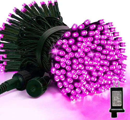 Miniatura 26 de LAMPHOME - Cadena de luces LED de 500 luces para exteriores, 46 pies, con 16 modos, luces impermeables verdes, rojas y rojas-verdes agrupadas