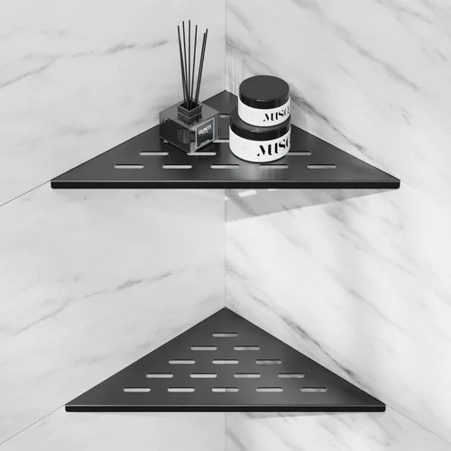 Miniatura 8 de lives Estante de ducha esquinero con diseño de ranura de 10 pulgadas, estantes de ducha empotrados para pared de azulejos, estantes esquineros