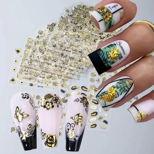 Miniatura 8 de 6 hojas de calcomanías de arte de uñas de Halloween, 5D estéreo, autoadhesivas, diseño de ojos holográficos, fantasma, llama, calabaza, día