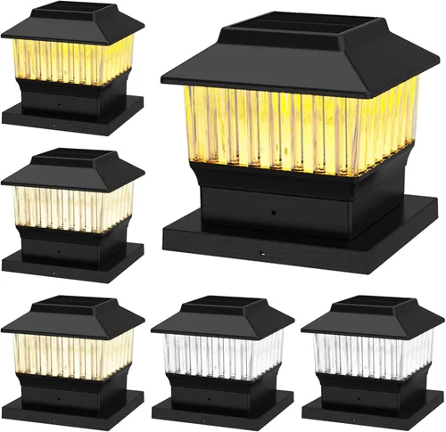 Miniatura 12 de Luces solares para tapa de poste (paquete de 2) – LED blanco cálido de 25 lúmenes, se adapta a 3.5 x 3.5 pulgadas y 4 x 4 pulgadas de madera/vinilo