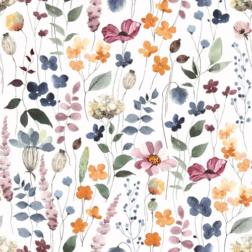 VEELIKE Papel tapiz rústico prensado floral de 17.7 x 118 pulgadas, papel tapiz vintage multicolor con hojas florales para despegar y pegar, papel