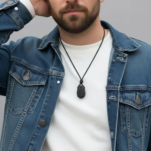 Miniatura 3 de Luck Strings Collar con colgante de cristal hecho a mano con piedras preciosas de chakras, diseño unisex para hombres y mujeres, gargantilla grande
