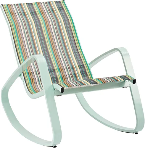 Miniatura 8 de Modway EEI-3180-WHI-WHI-SET - Juego de 2 sillas mecedoras de malla para patio al aire libre, color blanco