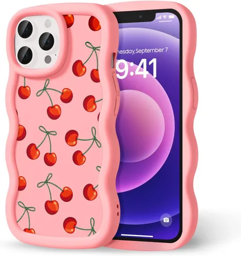 Miniatura 139 de Compatible con iPhone SE/8/7 Funda para Mujeres y Niñas, Marco Ondulado Rizado con Patrón Lindo, Estética Delgada Suave Silicona TPU Parachoques