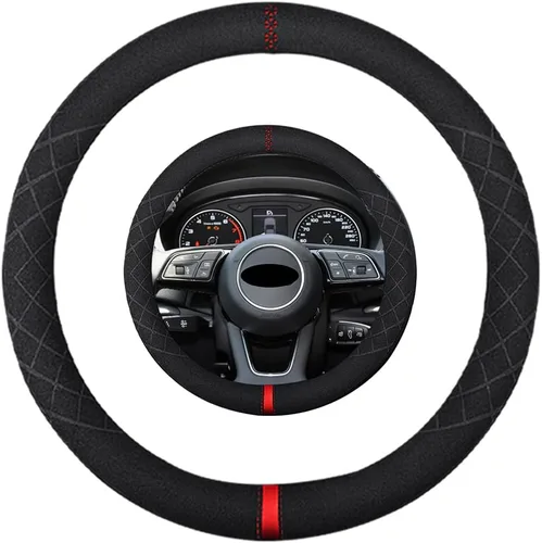 Miniatura 51 de Funda de volante de ante K LAKEY, compatible con Dodge Avenger Grand Caravan Challenger Charger, cubierta de volante deportiva antideslizante