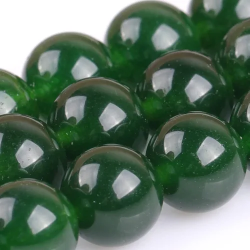 Miniatura 2 de JOE FOREMAN Cuentas redondas de piedra natural de jade de Taiwán verde de 0.394 in para hacer joyas, hebra de 15 pulgadas, piedras semipreciosas
