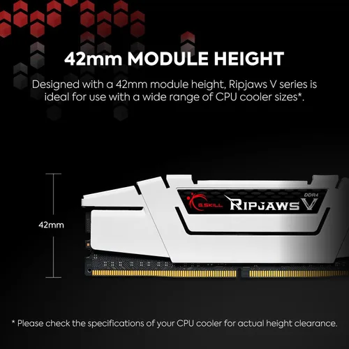 Miniatura 3 de G.SKILL - Memoria RAM DDR4 de la serie RipjawsV (XMP) 32GB (2x16GB) 3600MT/s CL18-22-22-42 1.35V para computadora de escritorio Intel AMD, U-DIMM