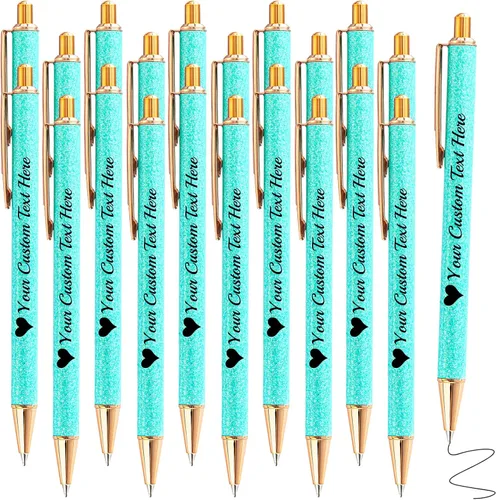 Miniatura 15 de Hasta 100 bolígrafos personalizados a granel con nombre, bolígrafo con purpurina personalizable, logotipo de negocios, mensaje de texto, regalo