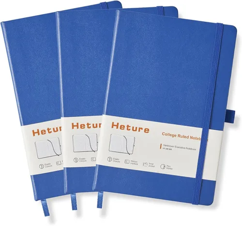 Miniatura 8 de Heture Cuadernos de tapa dura, cuadernos rayados A5 para escribir 160 páginas, 8.2 x 5.5 pulgadas, cuadernos clásicos rayados para Negro