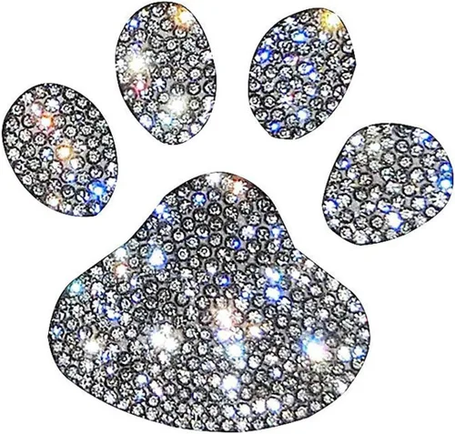 Pegatinas de cristal decoran emblema de auto brillante - Accesorios brillantes para el interior del auto (Huella)
