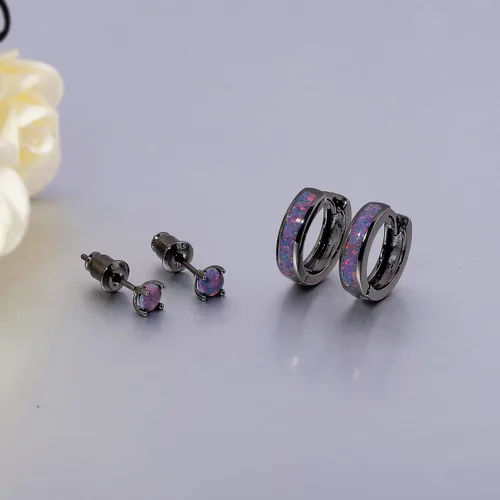 Miniatura 85 de CiNily Aretes Huggie de ópalo con bisagras, chapados en oro, hipoalergénicos, pequeños aretes de aro para mujeres, adolescentes, niñas, hombres